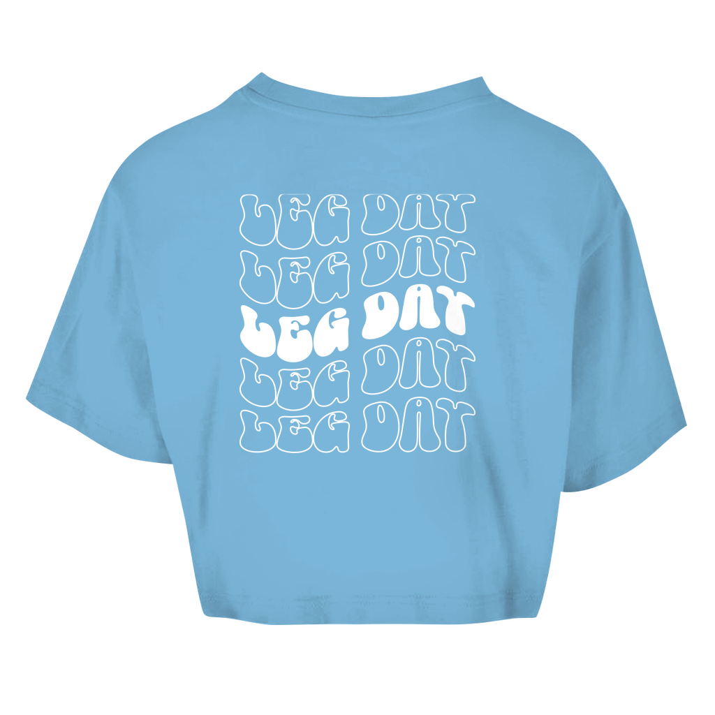 Damen Oversize Crop Top Leg Day-Swolemates