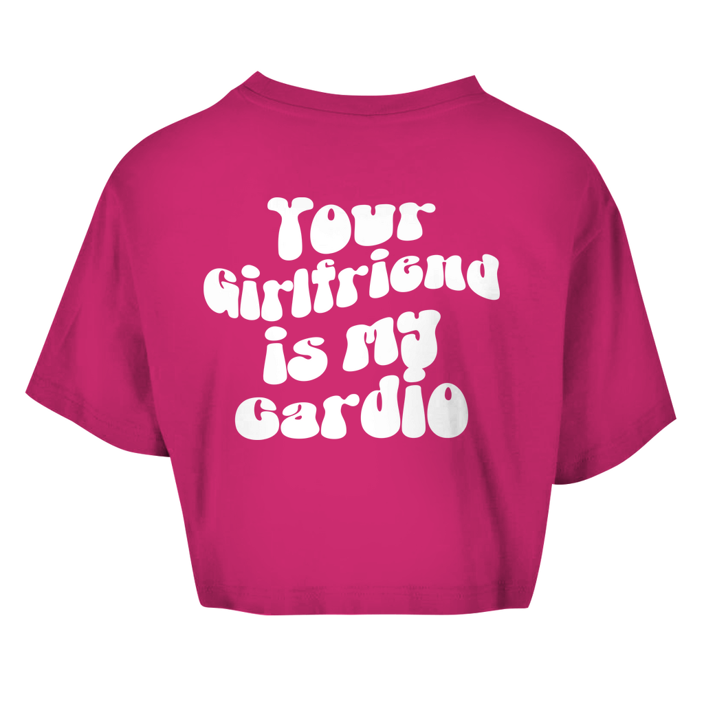 Damen Oversize Crop Top Your Girlfriend ist my Cardio-Swolemates