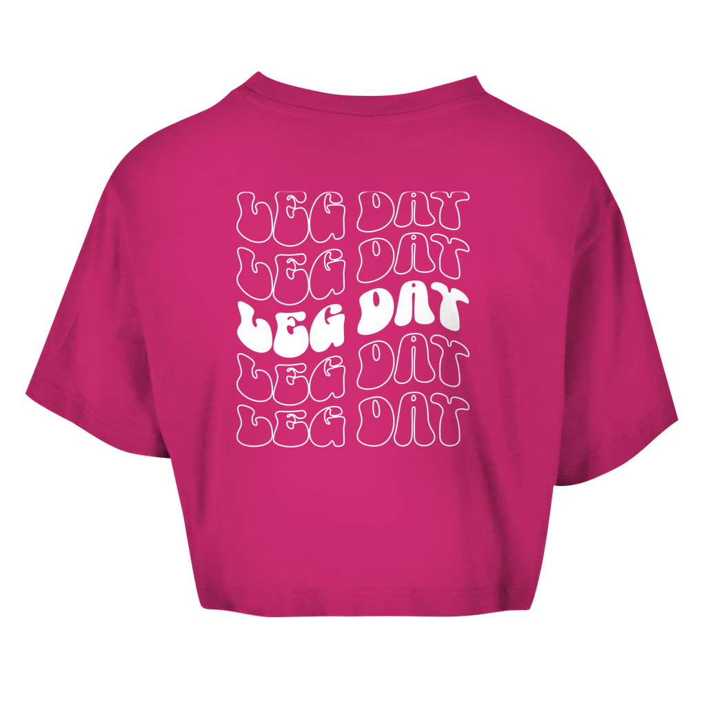 Damen Oversize Crop Top Leg Day-Swolemates