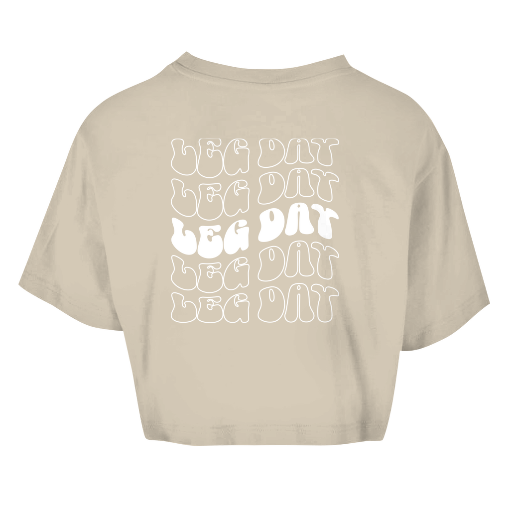 Damen Oversize Crop Top Leg Day-Swolemates