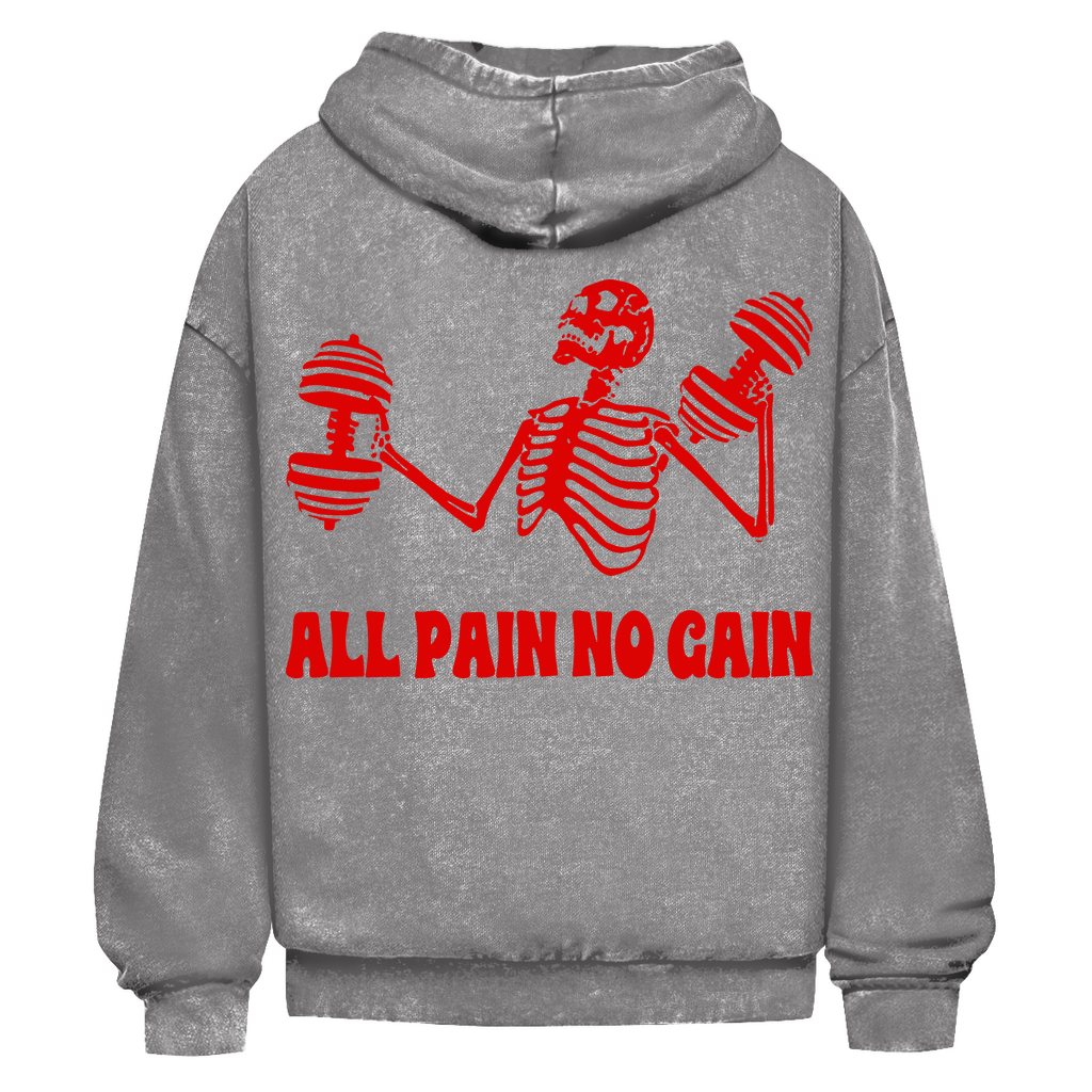 Oversize Washed Hoodie All Pain No Gain