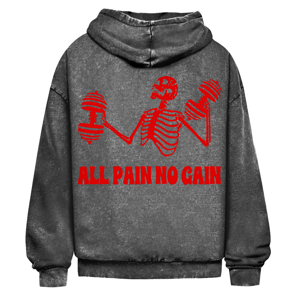 Oversize Washed Hoodie All Pain No Gain