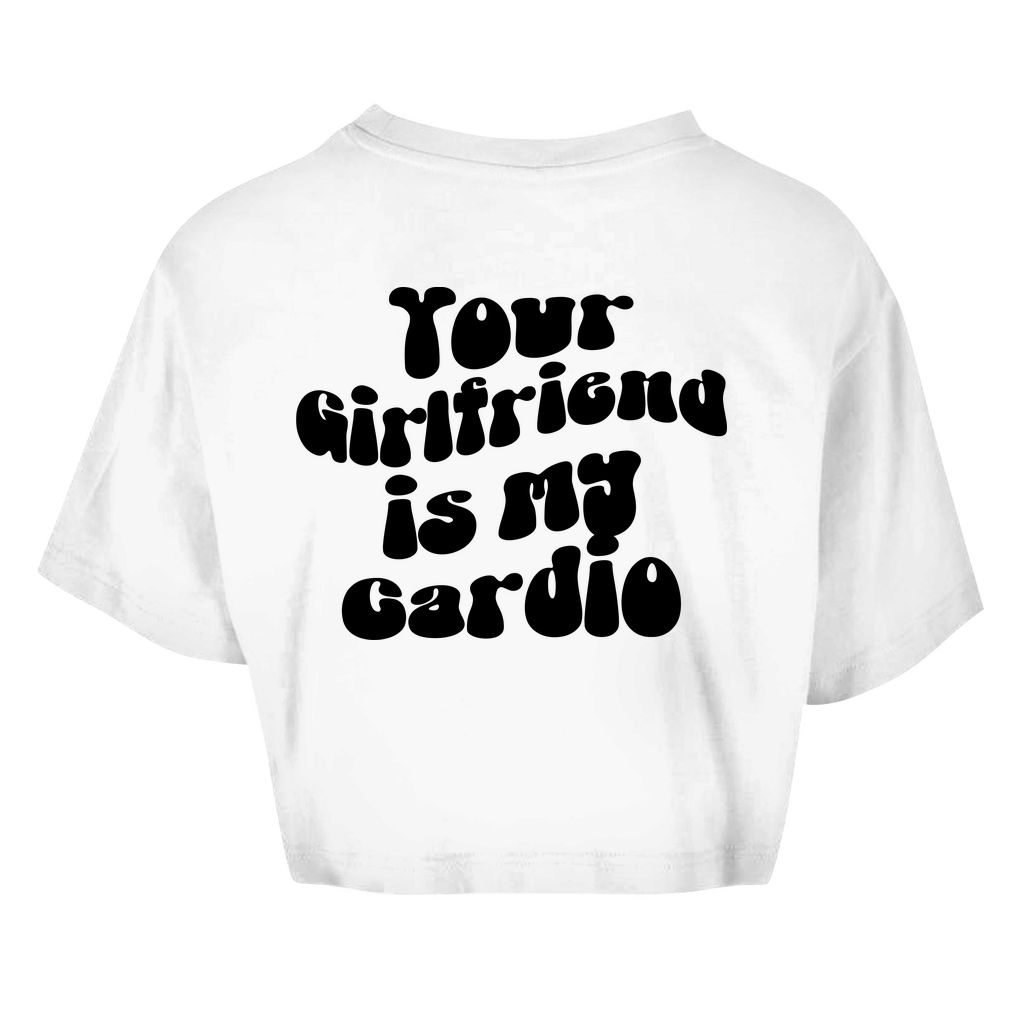 Damen Oversize Crop Top Your Girlfriend ist my Cardio-Swolemates