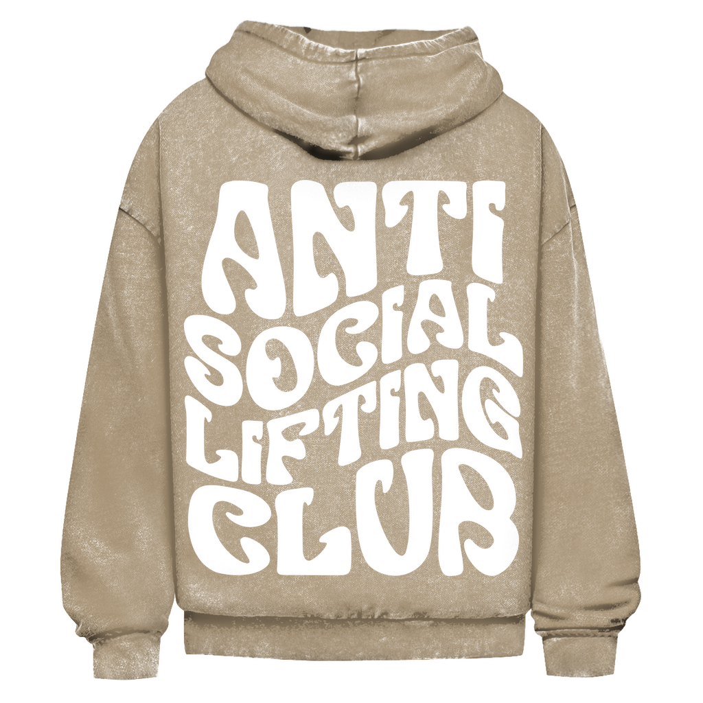 Oversize Washed Hoodie Anti Social Lifting Club V2