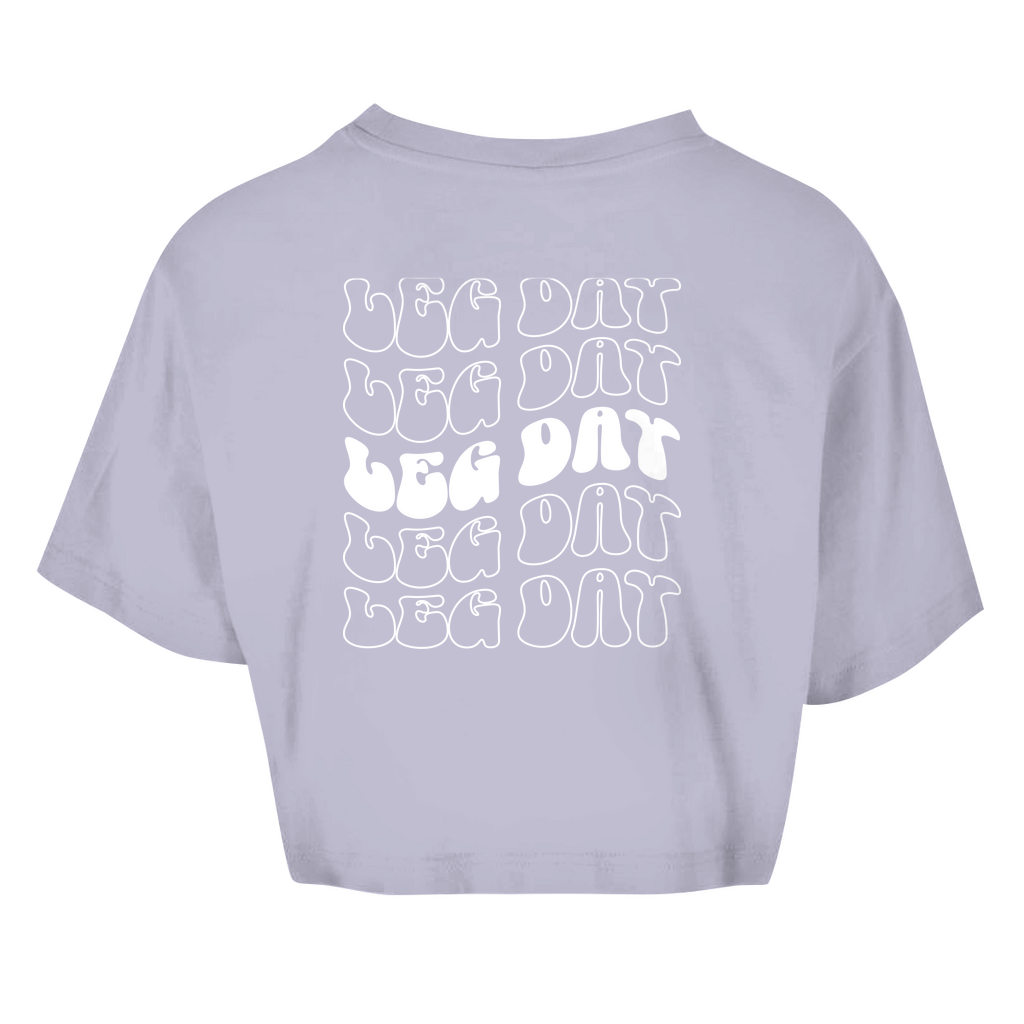 Damen Oversize Crop Top Leg Day-Swolemates