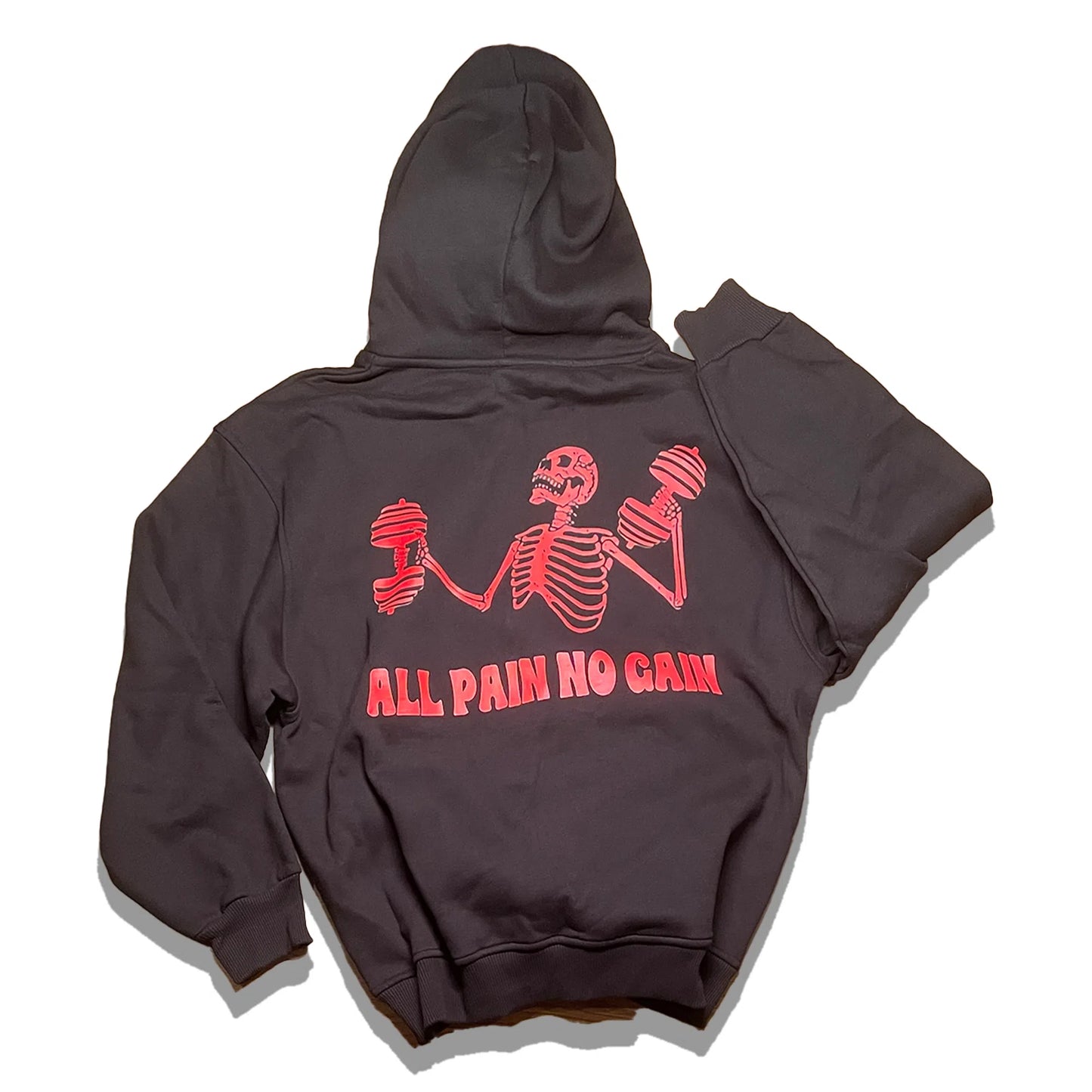 All Pain No Gain Minimal Oversized Pump Cover Hoodie-Hoodie-Swolemates