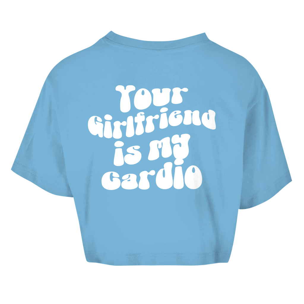 Damen Oversize Crop Top Your Girlfriend ist my Cardio-Swolemates