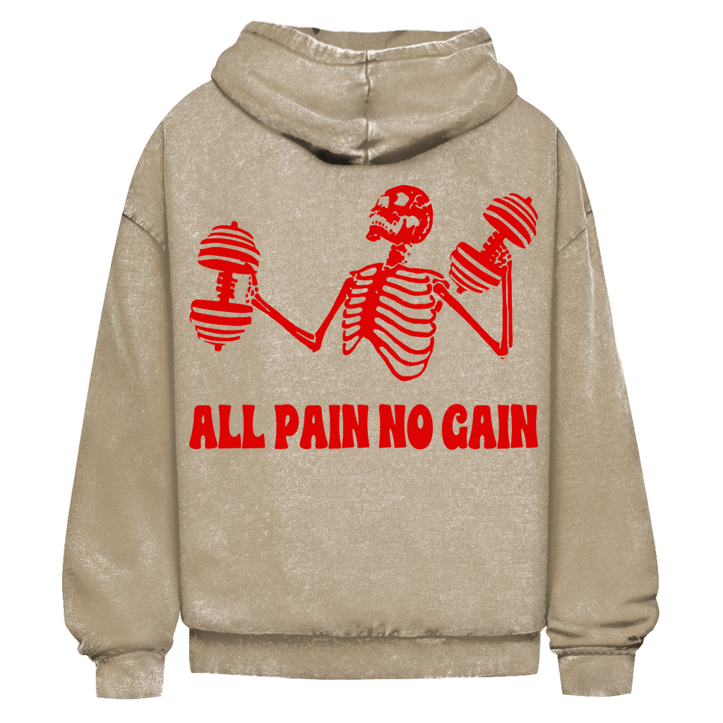 Oversize Washed Hoodie All Pain No Gain