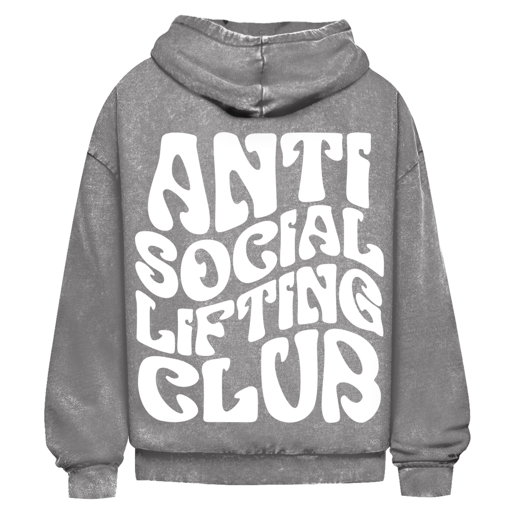 Oversize Washed Hoodie Anti Social Lifting Club V2