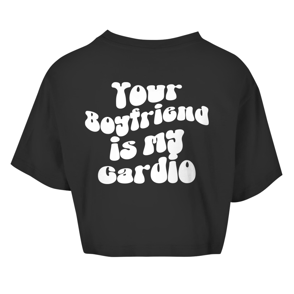 Damen Oversize Crop Top Your Boyfriend ist my Cardio-Swolemates