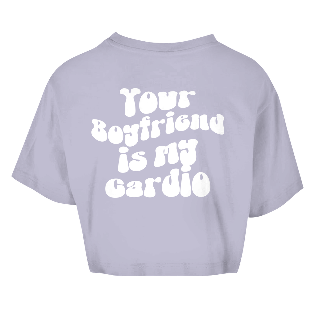 Damen Oversize Crop Top Your Boyfriend ist my Cardio-Swolemates
