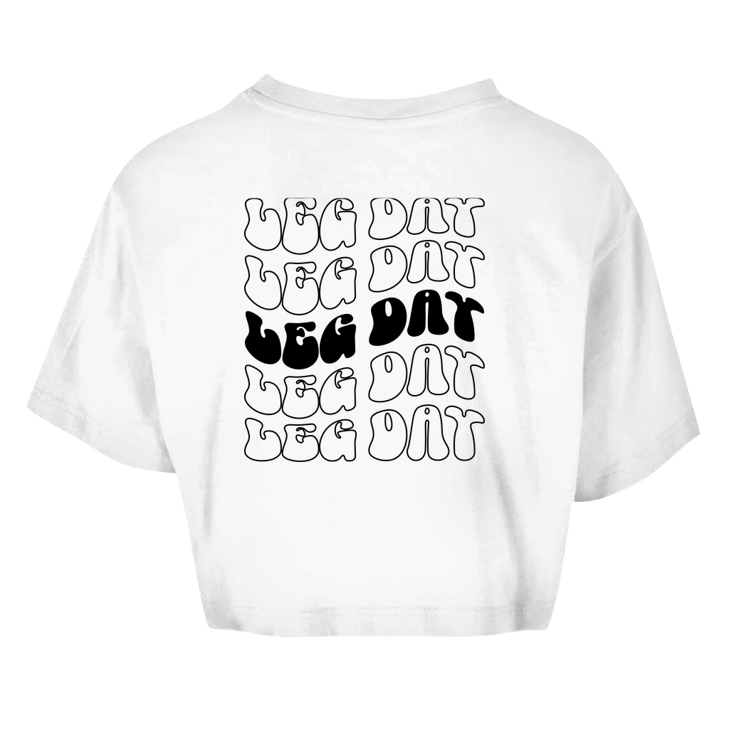 Damen Oversize Crop Top Leg Day-Swolemates