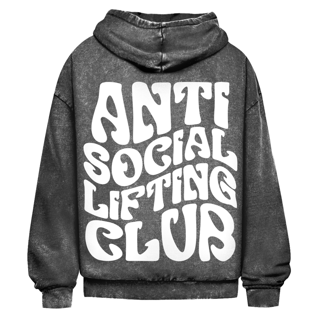 Oversize Washed Hoodie Anti Social Lifting Club V2