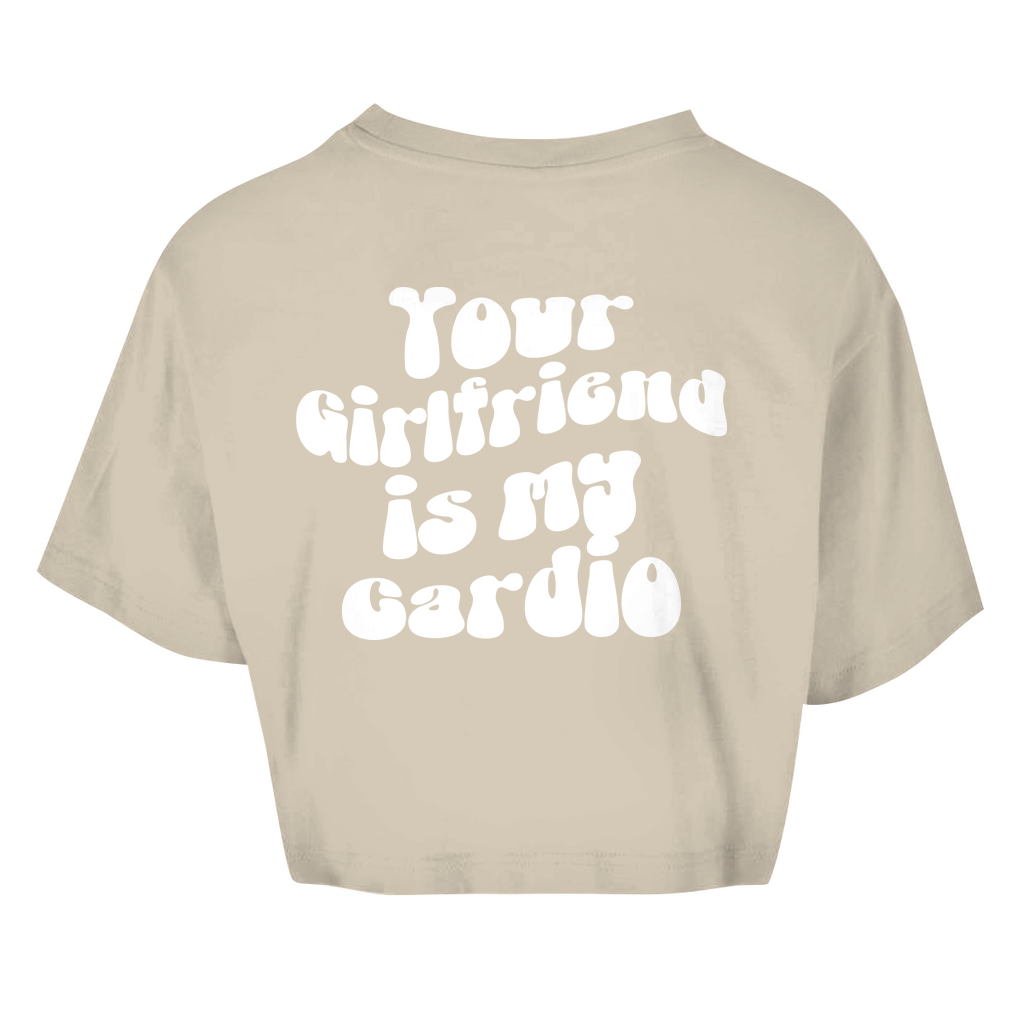 Damen Oversize Crop Top Your Girlfriend ist my Cardio-Swolemates