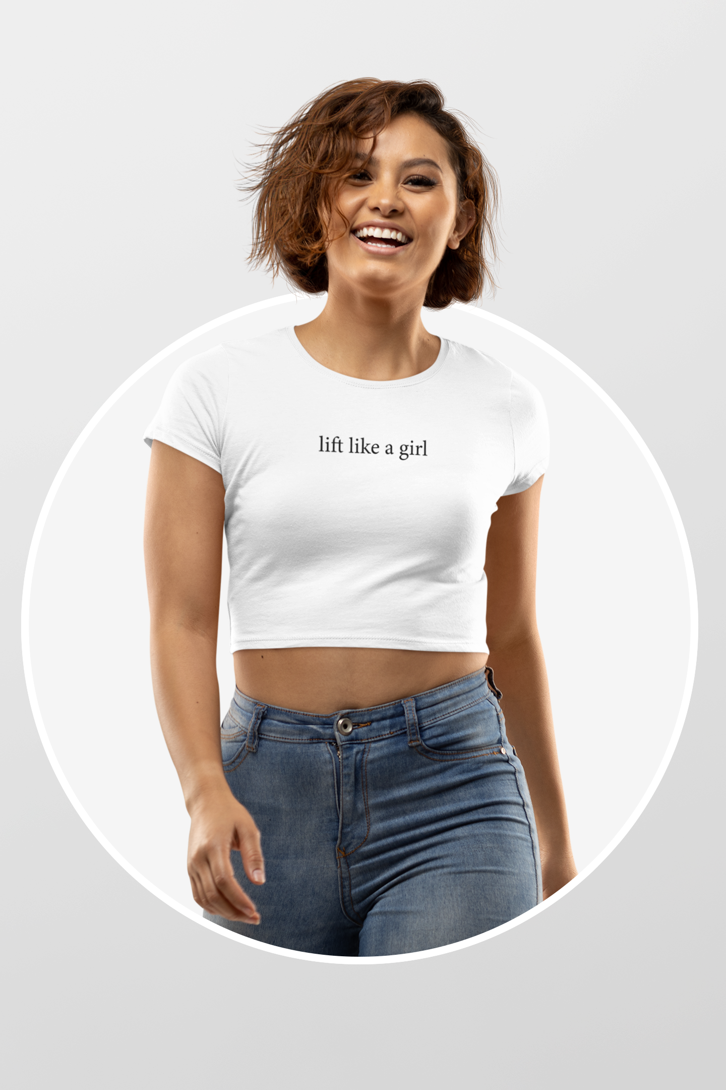 lift like a girl Crop Top-T-Shirt-Swolemates