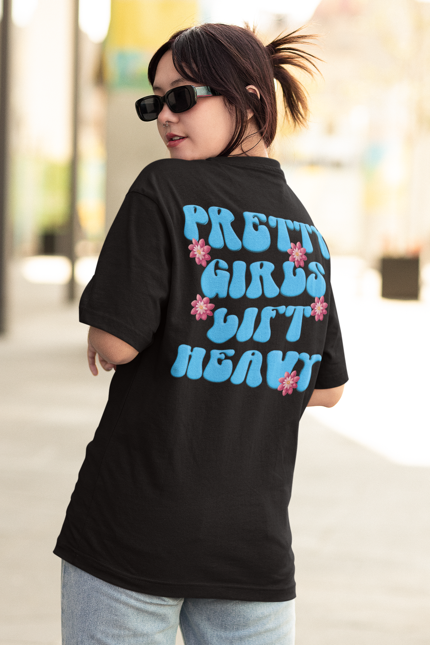 Pretty Girls Lift Heavy Premium Oversize Pump Cover-T-Shirt-Swolemates