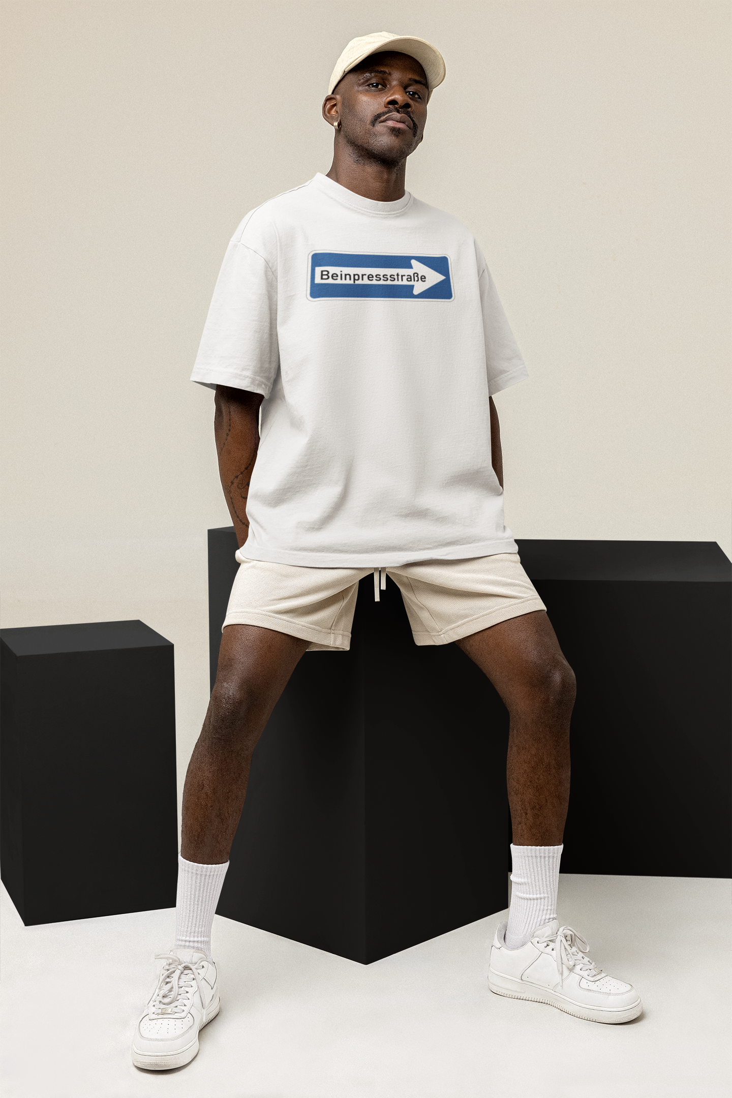 Beinpressstraße Premium Oversize Pump Cover-T-Shirt-Swolemates