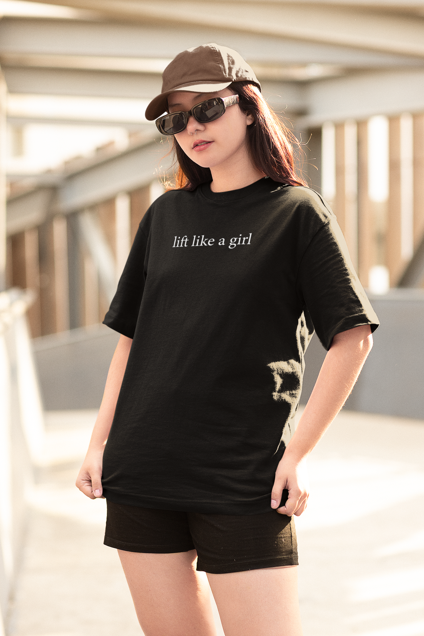 lift like a girl Premium Oversize Pump Cover-T-Shirt-Swolemates