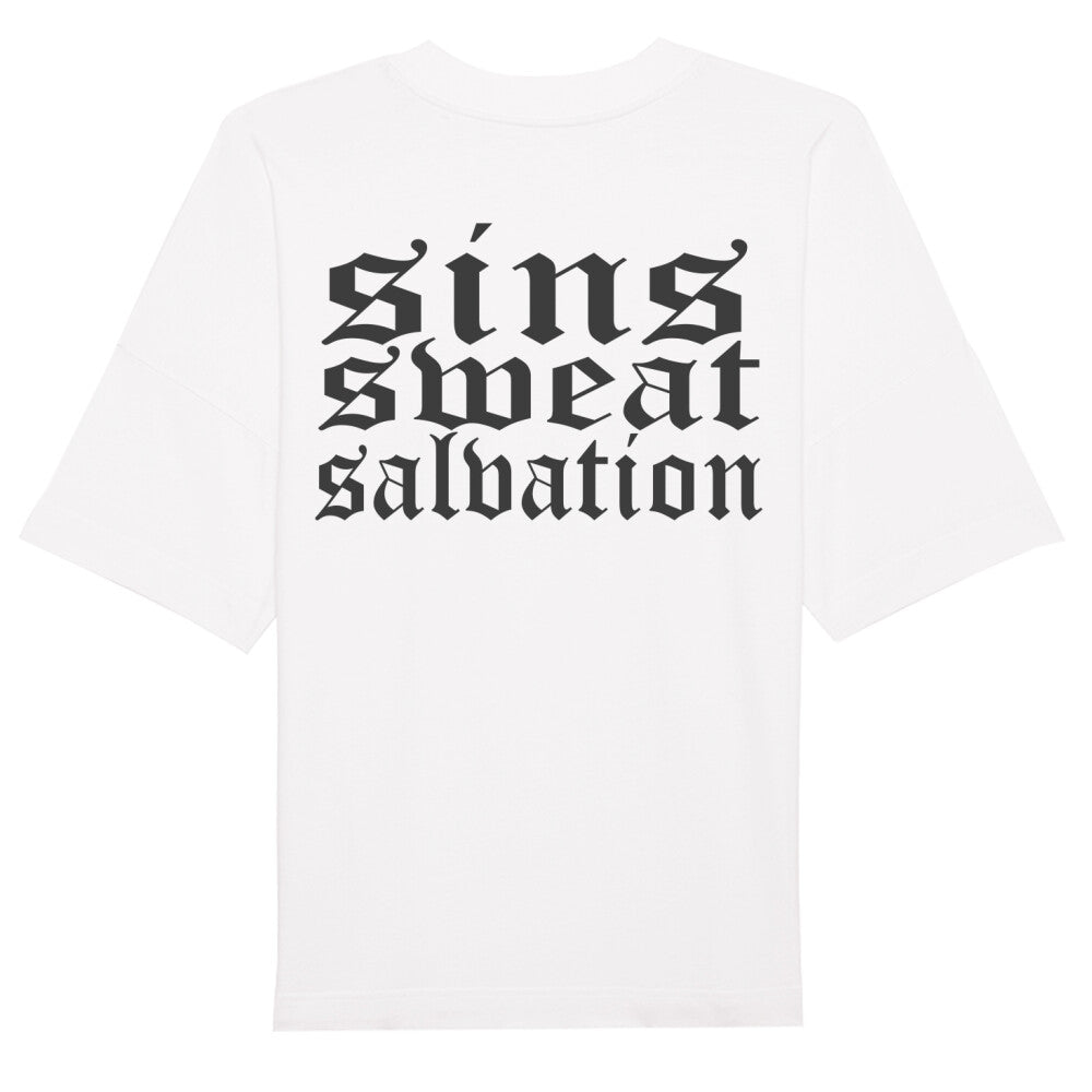 Sins Sweat Salvation Oversized Shirt-T-Shirt-Swolemates