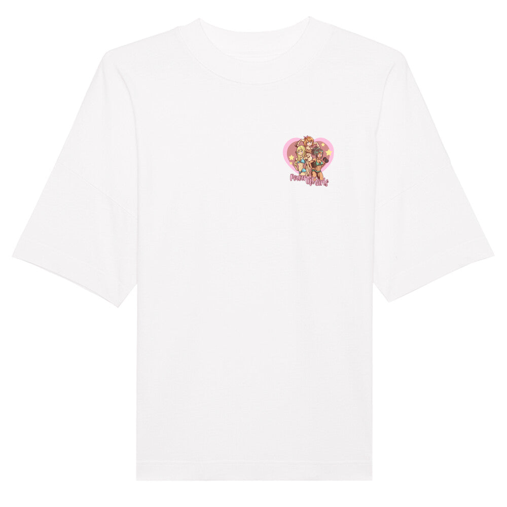 Power Lift Girls Chestprint Anime Oversize Pump Cover Shirt-T-Shirt-Swolemates