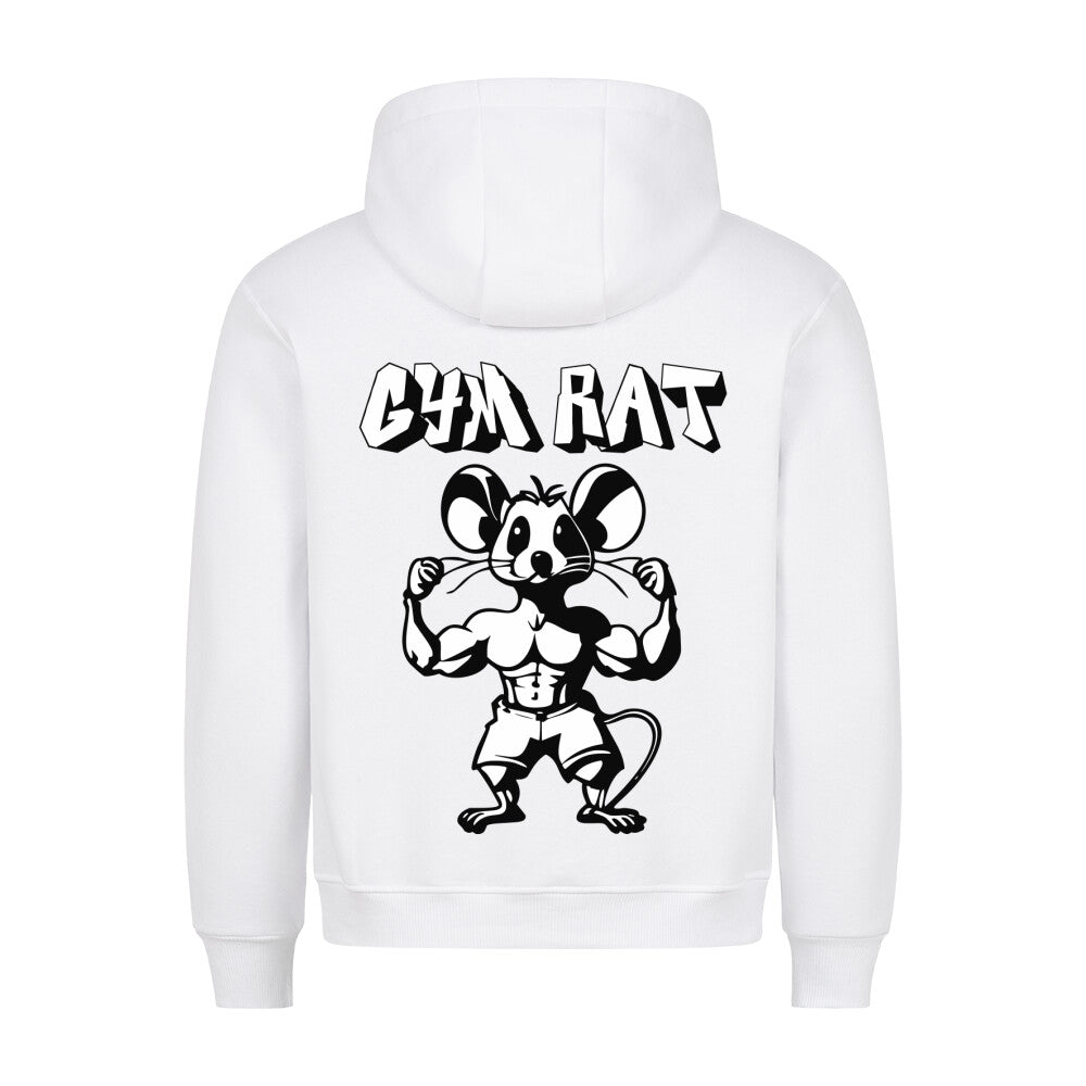 Gym Rat Vis White Regular Fit Hoodie-Hoodie-Swolemates