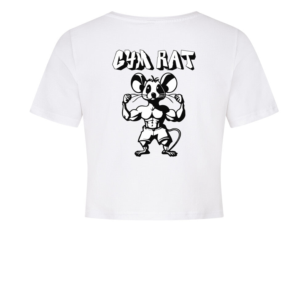 Gym Rat Vis White Crop Top-T-Shirt-Swolemates