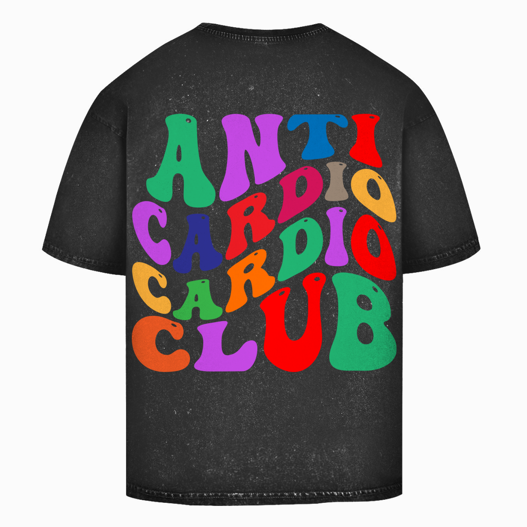 Oversize Washed T-Shirt Anti Cardio Cardio Club-Swolemates