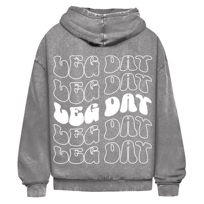 Oversize Washed Hoodie Leg Day-Swolemates