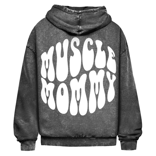 Oversize Washed Hoodie muscle mommy white-Swolemates