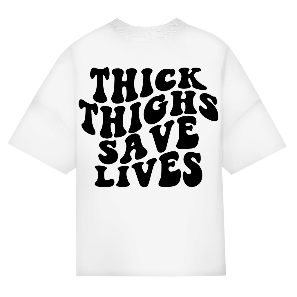 ST/ST Oversize T-Shirt Thick Thighs Save Lives-Swolemates