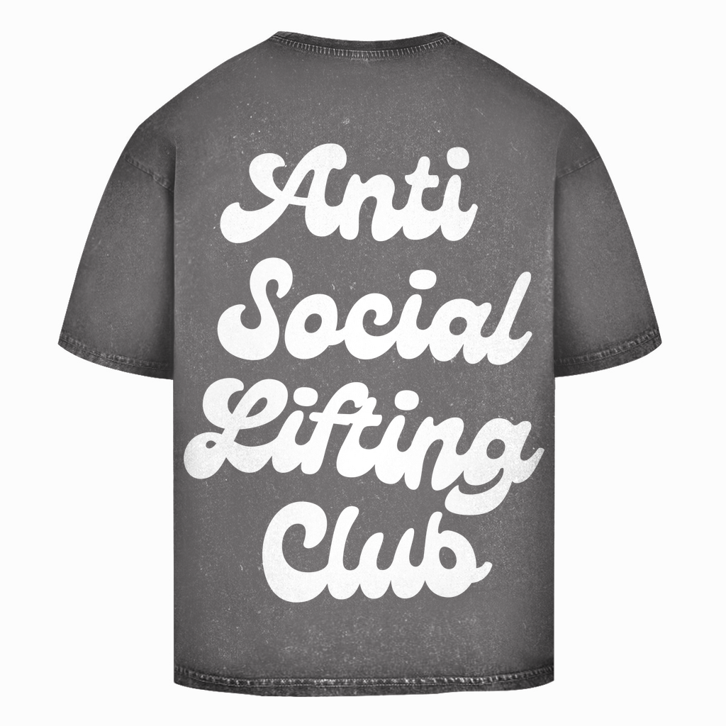 Oversize Washed T-Shirt Anti Social Lifting Club-Swolemates