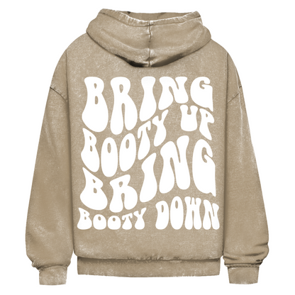 Oversize Washed Hoodie Bring Booty Up Bring Booty Down-Swolemates