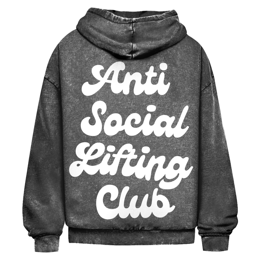 Oversize Washed Hoodie Anti Social Lifting Club-Swolemates