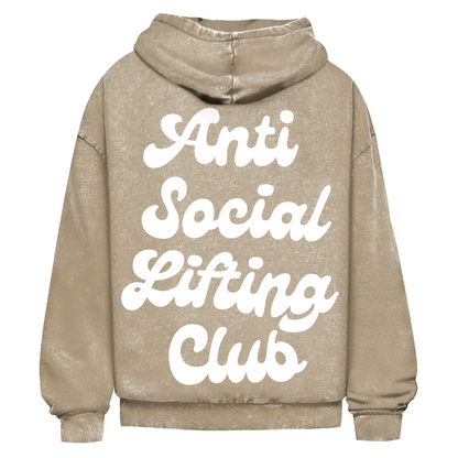 Oversize Washed Hoodie Anti Social Lifting Club-Swolemates