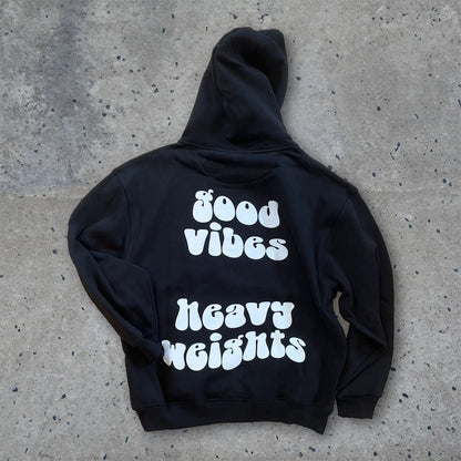 Good Vibes Heavy Weights Premium Oversize Hoodie OUTLET Gym Fitness - Swolemates