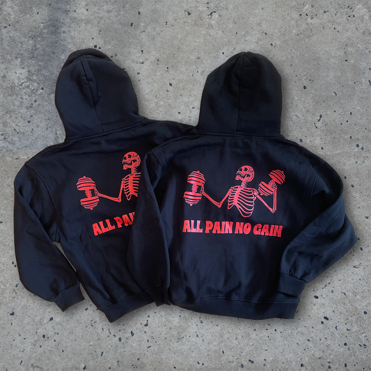 All Pain No Gain Minimal Premium Oversize Hoodie OUTLET