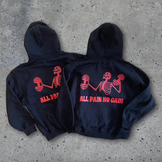 All Pain No Gain Minimal Oversized Pump Cover Hoodie-Hoodie-Swolemates