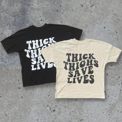 Thick Thighs Save Lives Oversize Pump Cover Shirt-T-Shirt-Swolemates