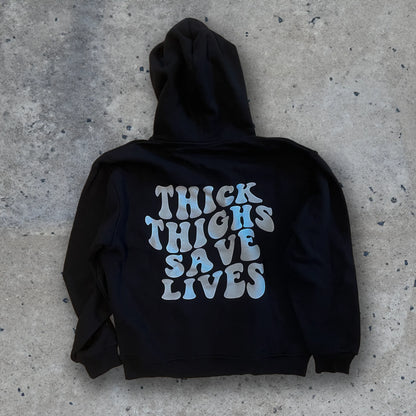 Thick Thighs Save Lives Premium Oversize Hoodie OUTLET Gym Fitness - Swolemates