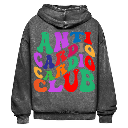 Oversize Washed Hoodie Anti Cardio Cardio Club-Swolemates