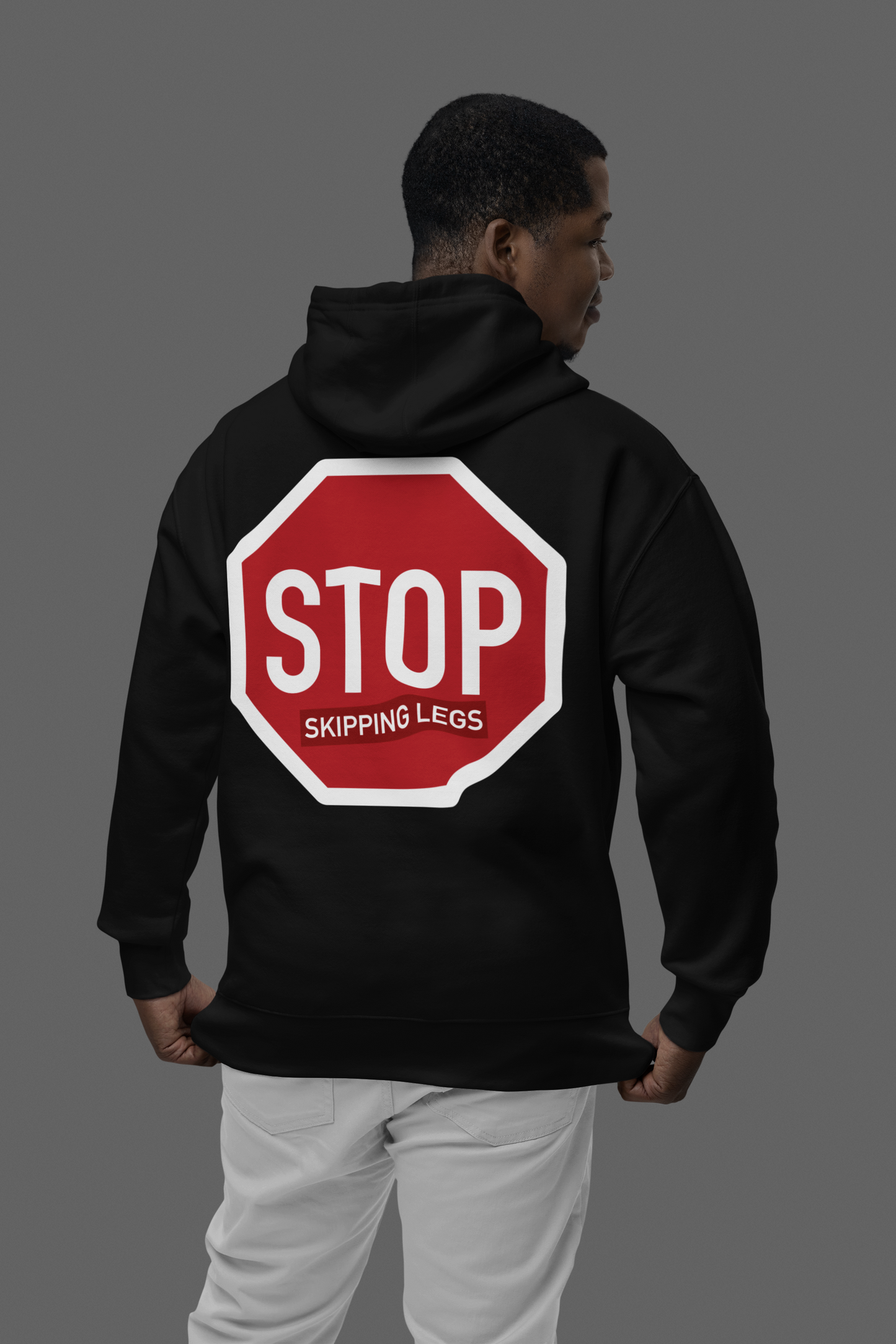 Stop Skipping Legs Oversize Pump Cover Hoodie-Hoodie-Swolemates