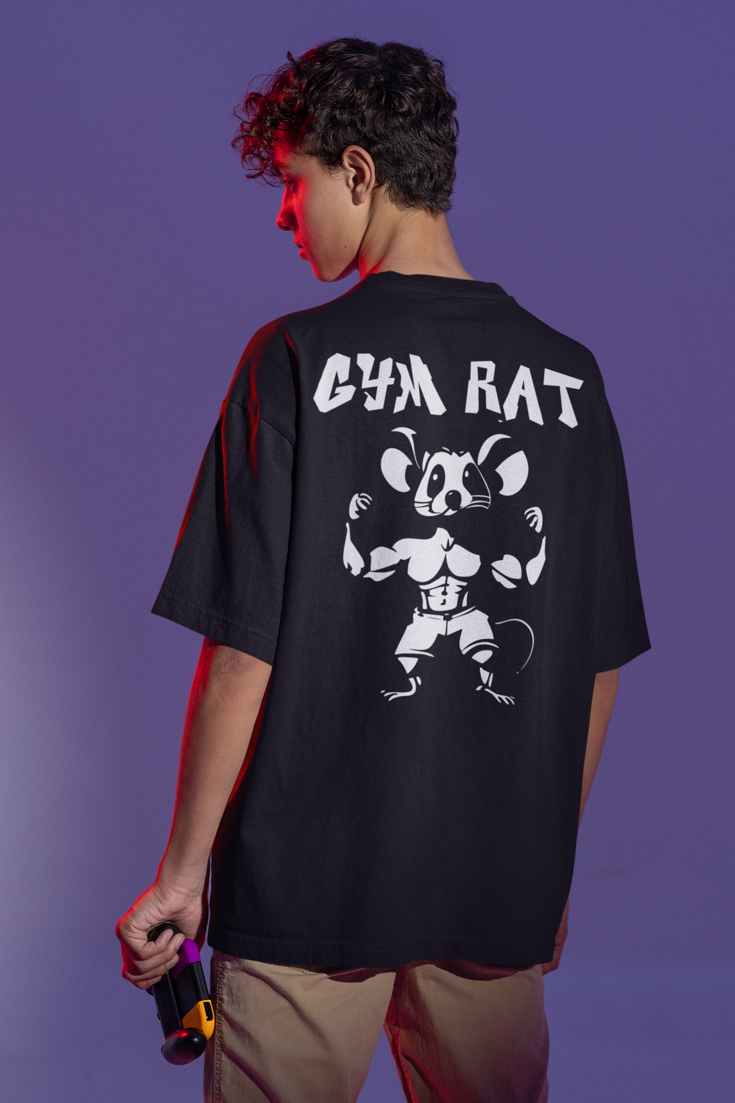 Gym Rat Vis White Premium Oversize Pump Cover-T-Shirt-Swolemates