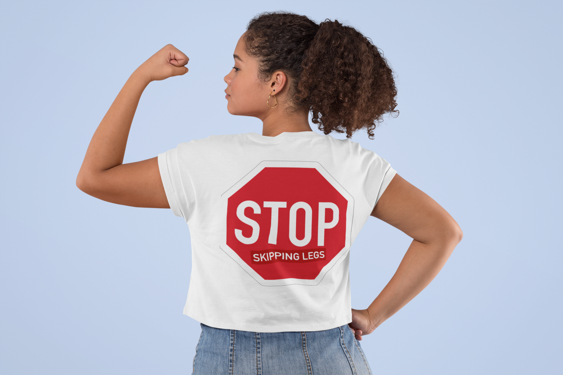 Stop Skipping Legs Crop Top-T-Shirt-Swolemates