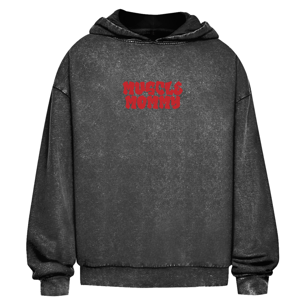 Oversize Washed Hoodie muscle mommy red-Swolemates