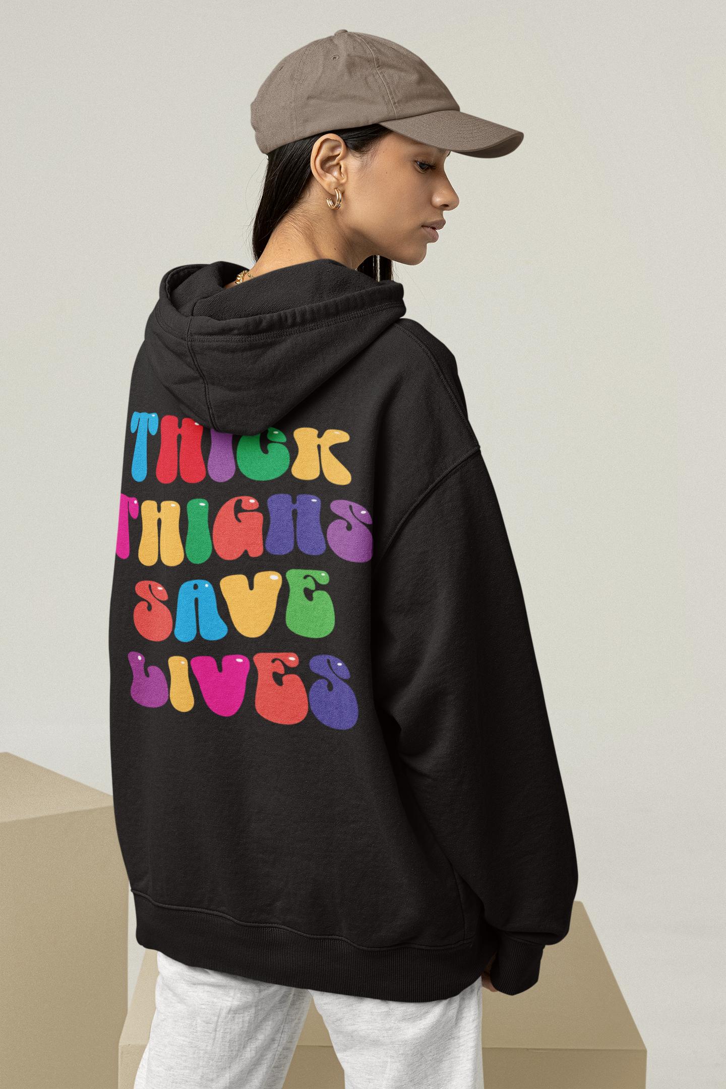 Thick Thighs Save Lives CLR Oversize Pump Cover Hoodie-Hoodie-Swolemates