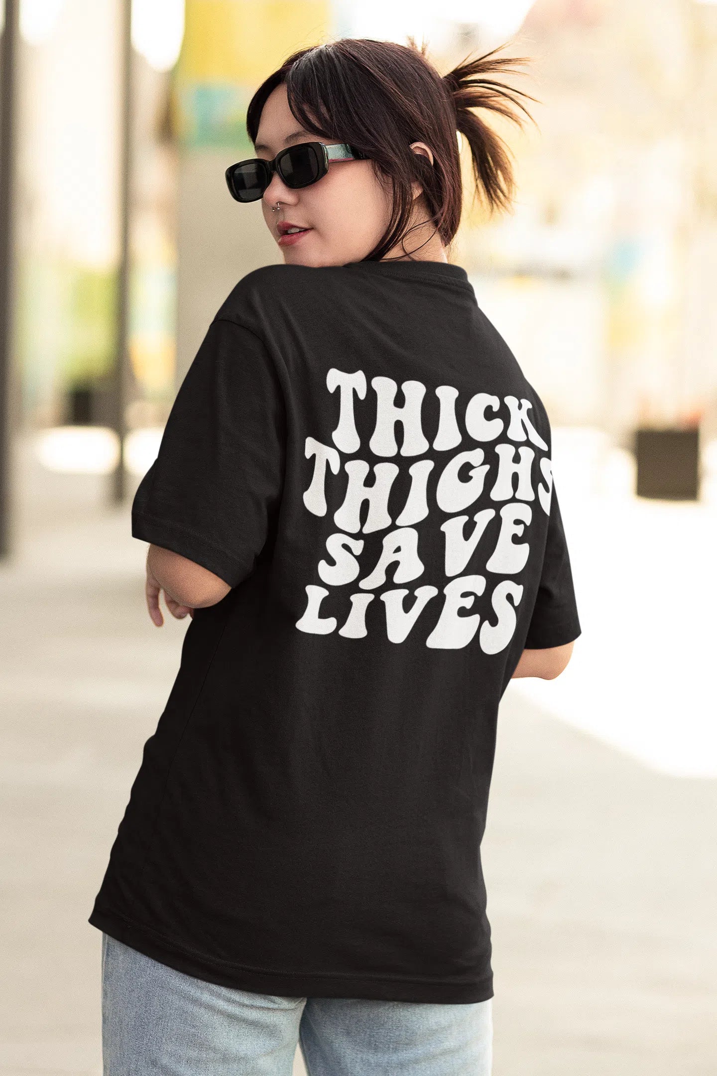 Thick Thighs Save Lives Oversize Pump Cover Shirt-T-Shirt-Swolemates