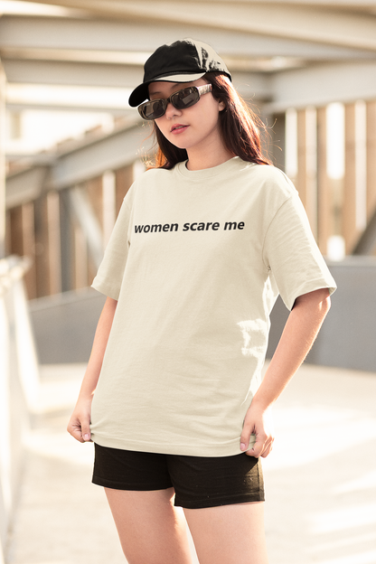 Women Scare Me Oversize Pump Cover-T-Shirt-Swolemates