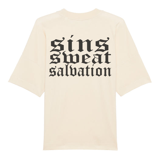 Sins Sweat Salvation Oversized Shirt-T-Shirt-Swolemates