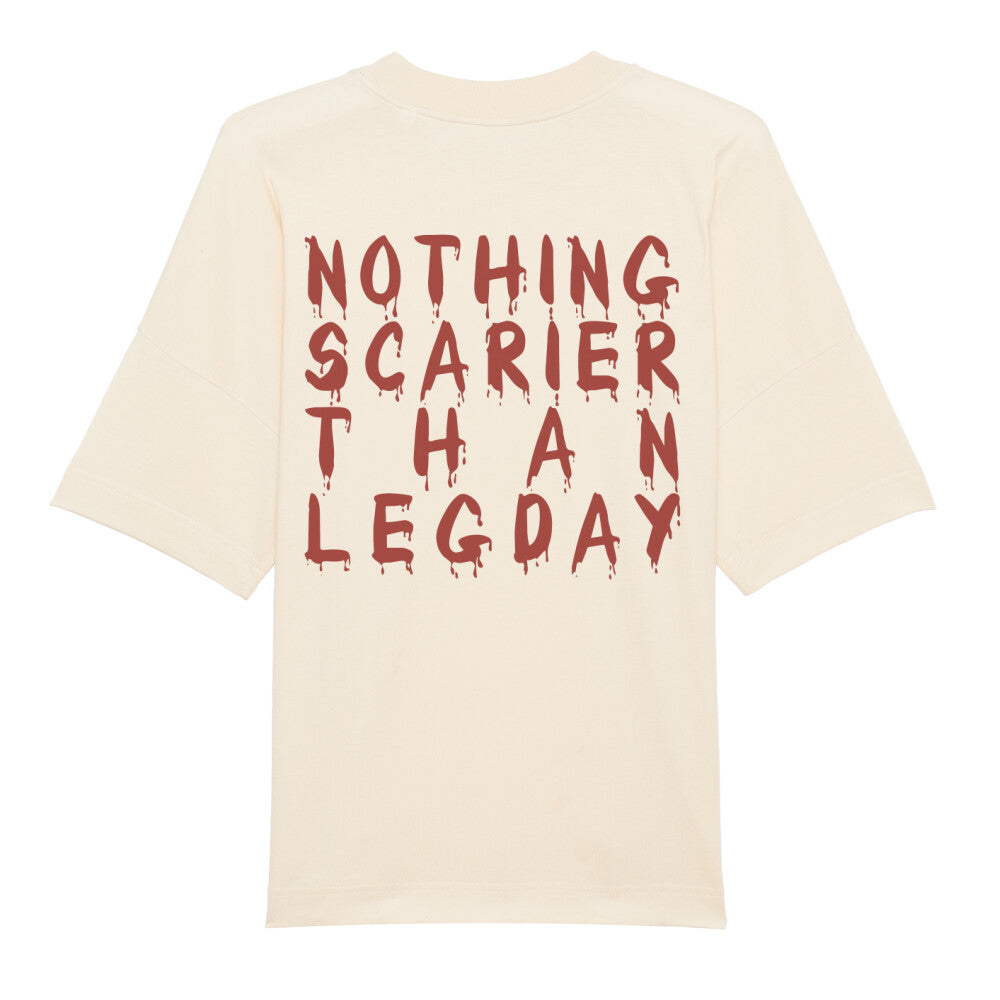 Nothing Scarier Than Legday Text Red-T-Shirt-Swolemates