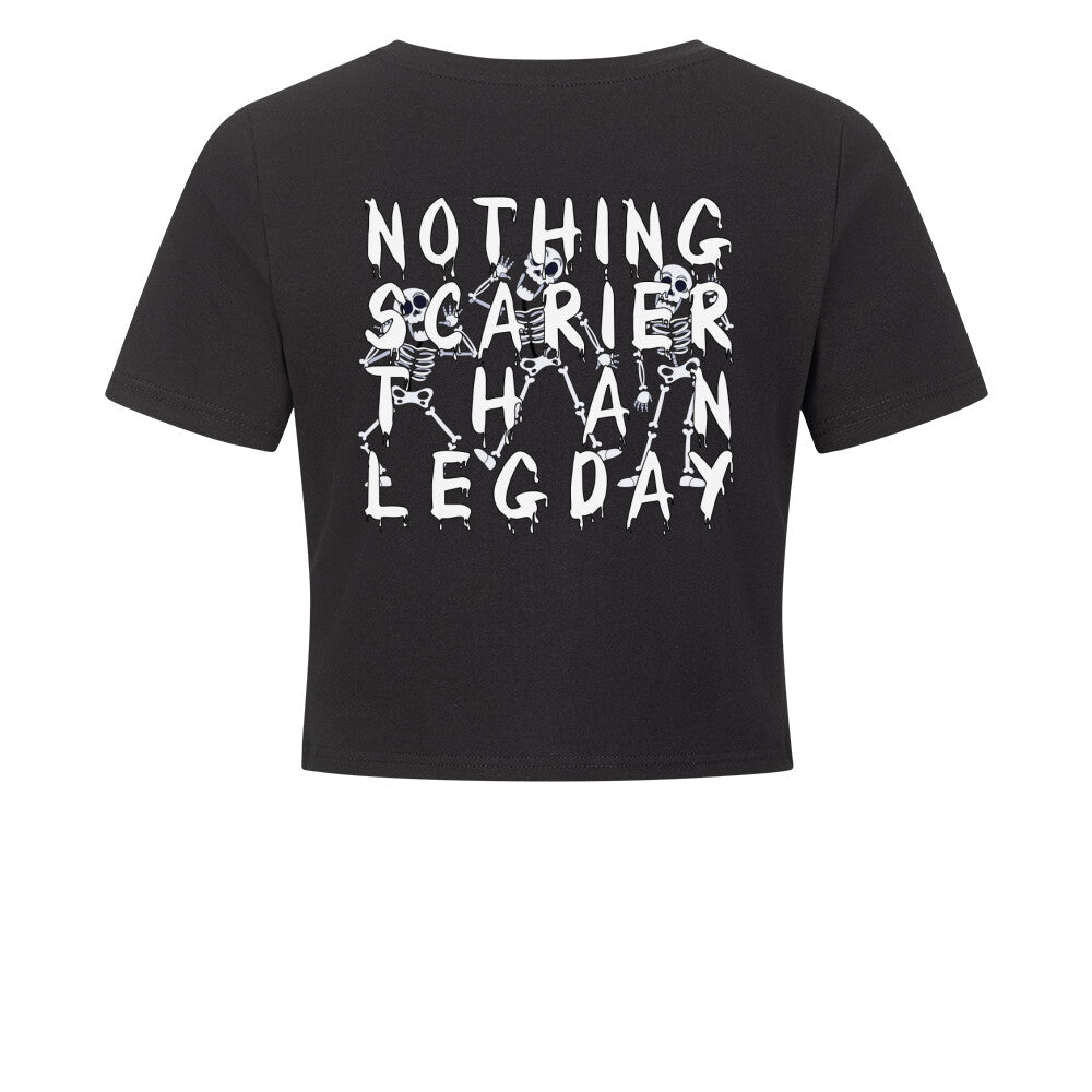 Nothing Scarier Than Legday Skeleton Crop Top-T-Shirt-Swolemates